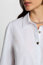 Straight shirt with notched collar white women