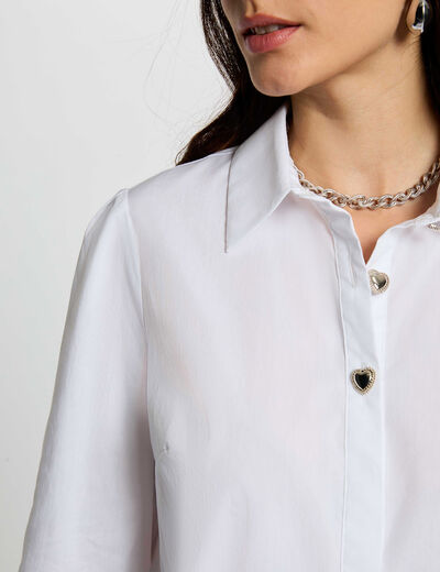 Straight shirt with notched collar white women