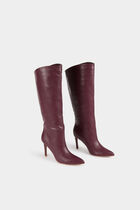 High boots with stiletto heels plum women
