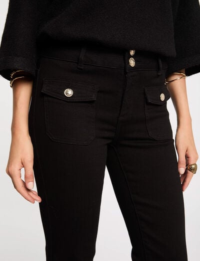 Bootcut jeans with flap pockets black women