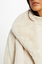 Faux fur coat ivory women