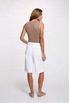 Fitted v-neck tank top taupe women