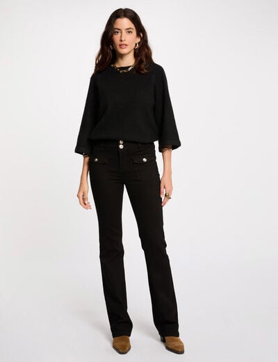 Bootcut jeans with flap pockets black women