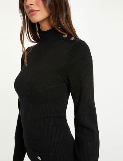Short dress with high neck black women