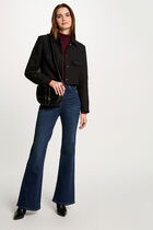 Veste courte tweed noir femme