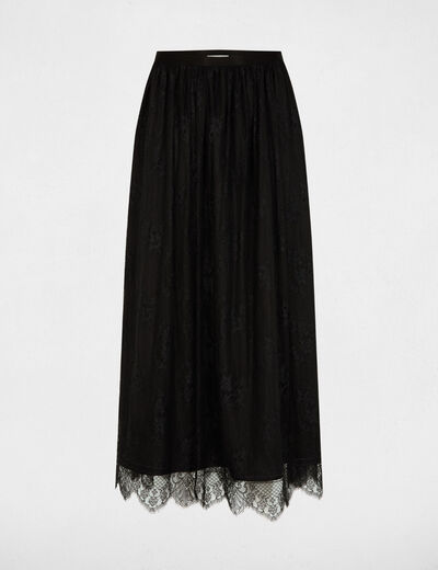 Long lace skirt black women