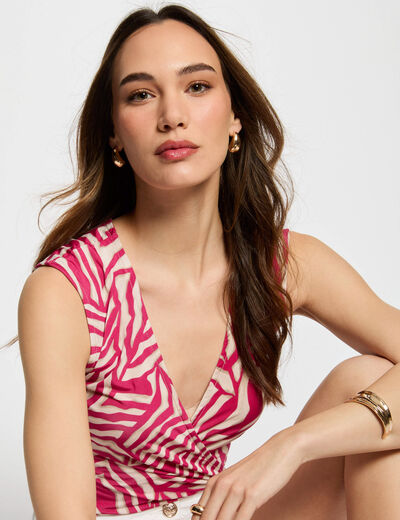 Sleeveless vest top multicolor women