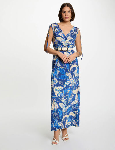 Printed maxi straight dress multicolor women