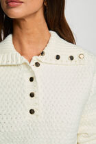 Sweater with a folded collar white women