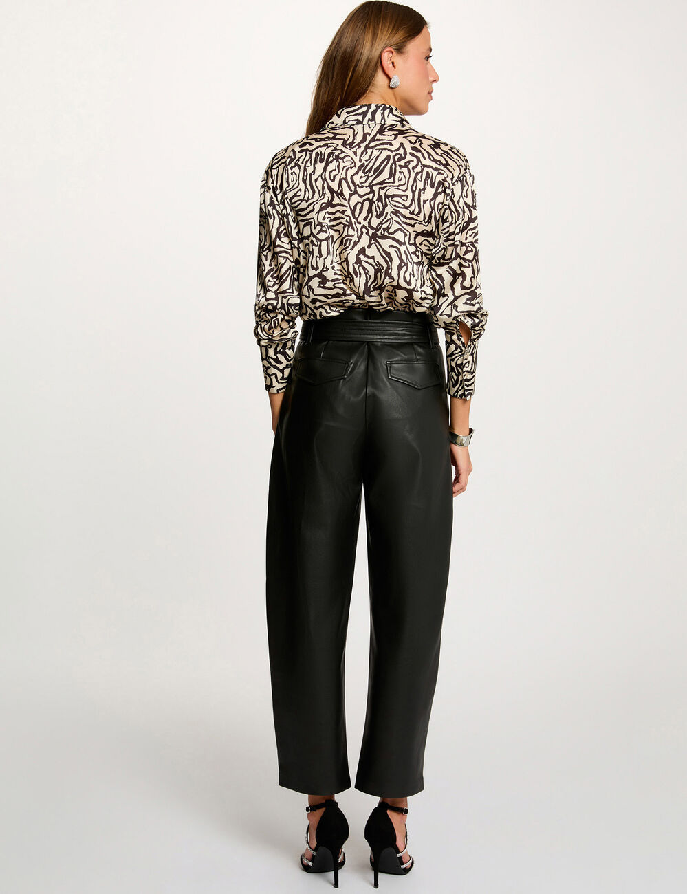 pantalon large taille haute noir femme black women