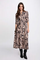 Printed straight midi dress multicolor women