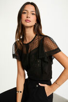 t shirt manches courtes noir femme T-shirt manches courtes noir femme