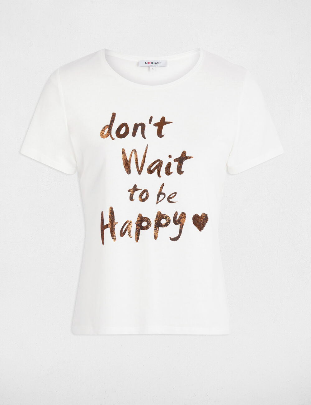 Round neck short-sleeve t-shirt white women