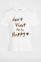 Round neck short-sleeve t-shirt white women