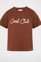 Round neck short-sleeve t-shirt cognac brown women
