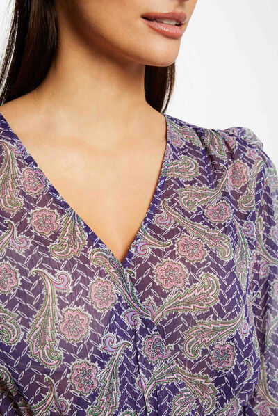 Printed long-sleeved blouse multico ladies'