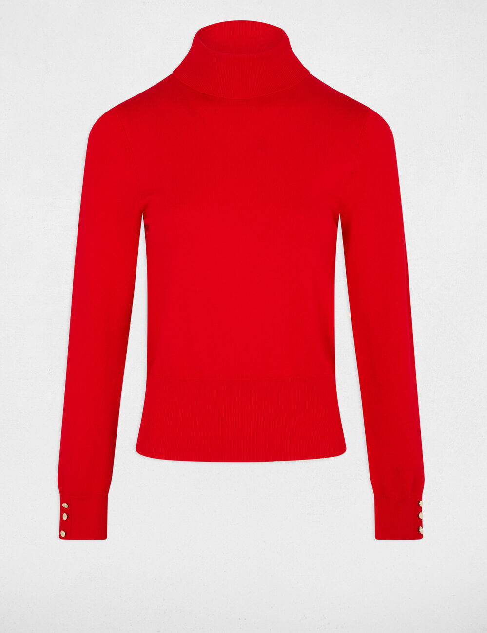 High neck sweater red women