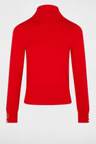 High neck sweater red women