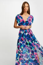 Printed maxi straight dress multicolored women