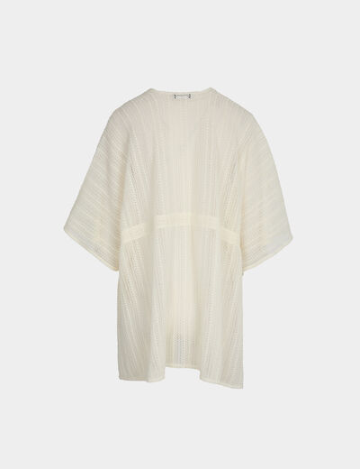 V-neck poncho white women