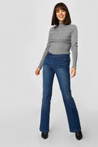 Long-sleeved jumper turtleneck anthracite grey women