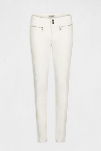 Low waist slim trousers ecru ladies'