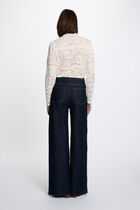 Lace high neck t-shirt ivory women