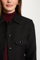 Veste courte tweed noir femme