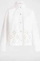 Embroidered denim jacket white women