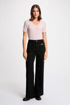 high waisted wide leg jeans black women High-waisted wide-leg jeans black women