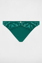 Tanga en dentelle vert femme