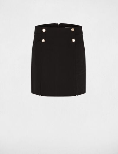 Mini skirt with buttons black women