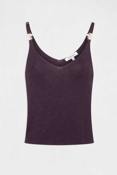 Jumper vest top with thin straps plum ladies'