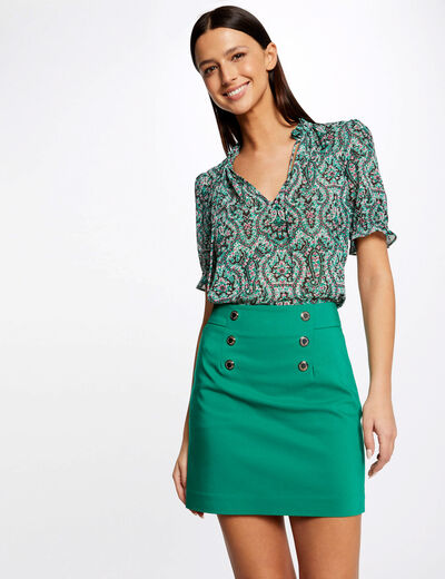 Straight skirt with buttons green ladies'