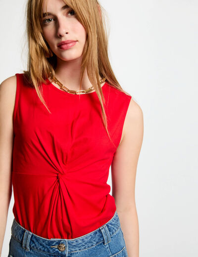 Sleeveless t-shirt red women