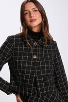 Fitted cropped jacket black women