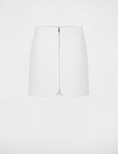 Quilted mini skirt ecru ladies'
