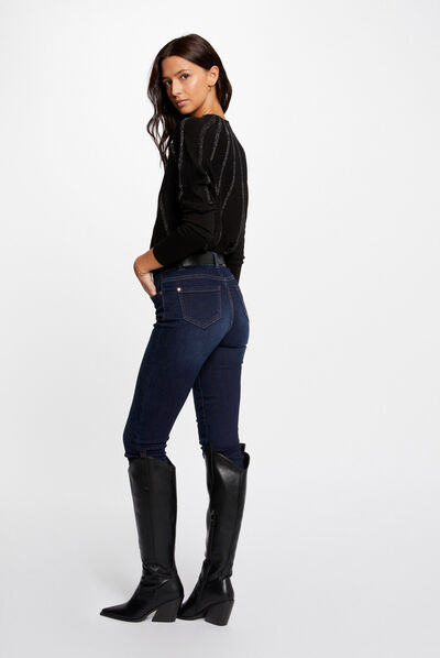 Long-sleeved jumper with high collar black ladies'