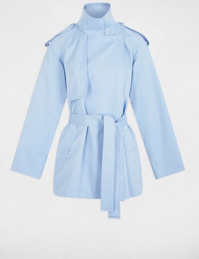 Loose short trenchcoat sky blue women