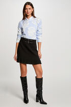 Mini skirt with fringes black women