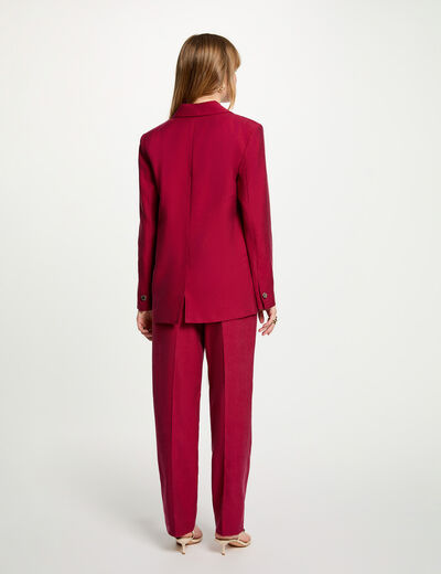 High-waisted trousers bordeaux women
