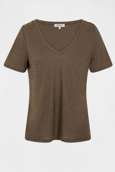 Short-sleeved t-shirt with ornaments  ladies'