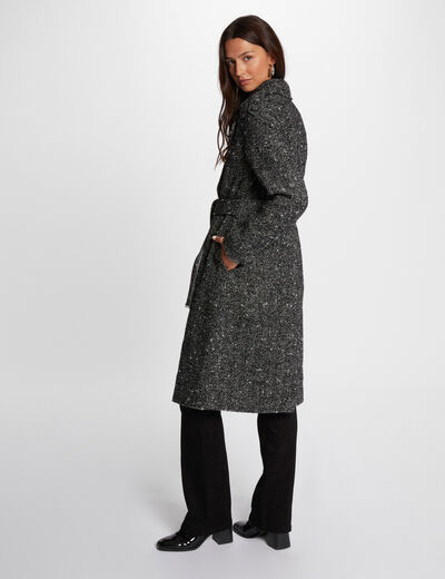 Long coat chevron print black women