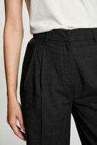 Wide leg trousers with darts anthracite grey women