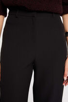 Pantalon droit à pinces noir femme
