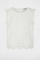 Sleeveless lace top white women