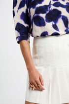 Pleated mini skirt white women