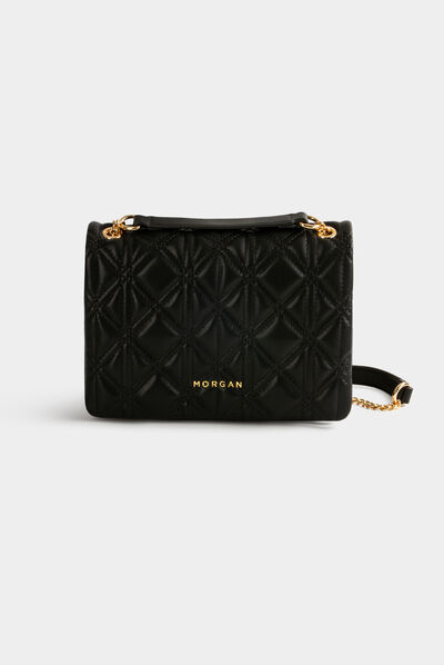 Clutch bag with quilted effect black ladies'