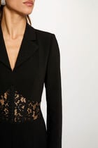 Combinaison dentelle col tailleur noir femme