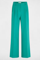 Wide leg trousers with darts mid-green women